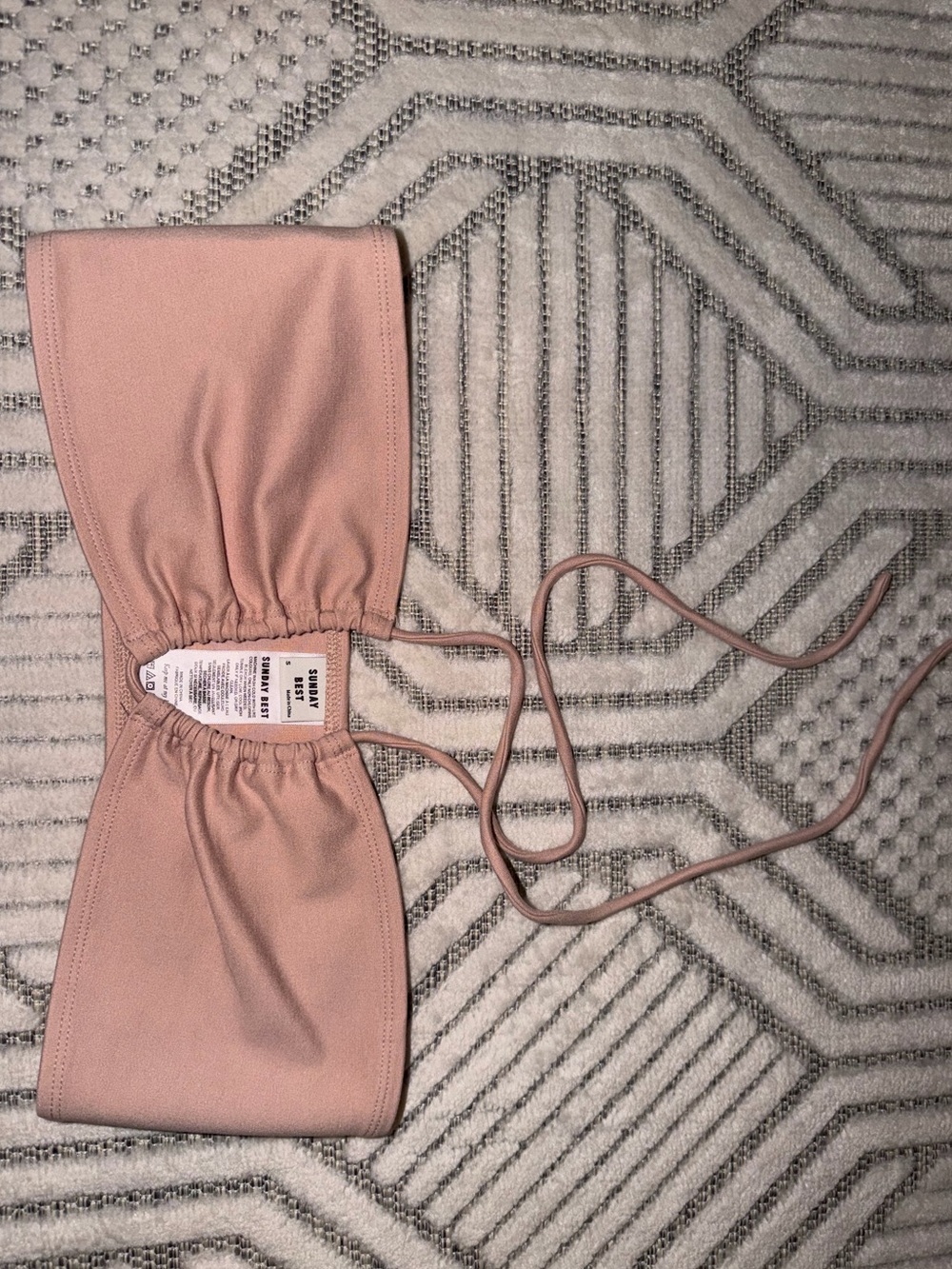 Aritzia Strapless Bandeau Top in Dusty Rose